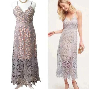 737 NWT Anthropologie Elliatt Tingle Dress Size Medium Color Nude Blue